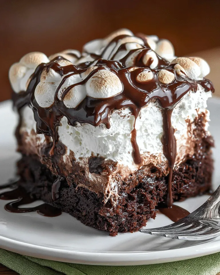 Marshmallow Chocolate Poke Cake