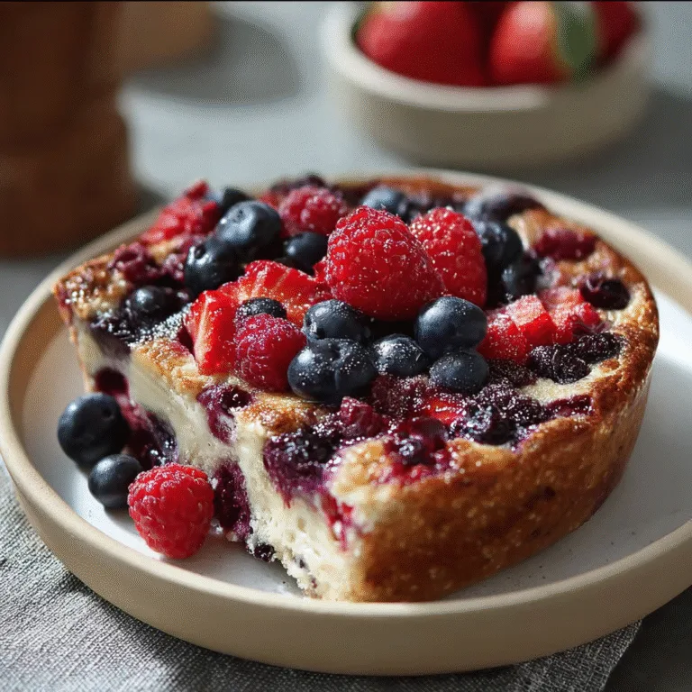 High Protein Berry Bake