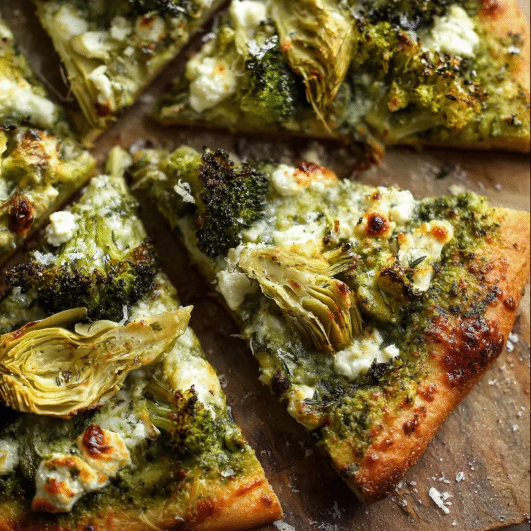 Green Pizza Pesto Feta Artichokes