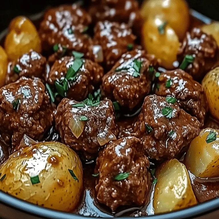 Mouthwatering Slow Cooker Garlic Butter Beef Bites & Potatoes