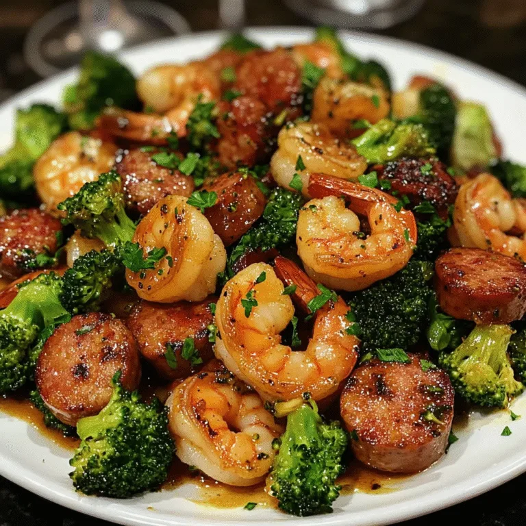 Honey Garlic Shrimp Sausage Broccoli