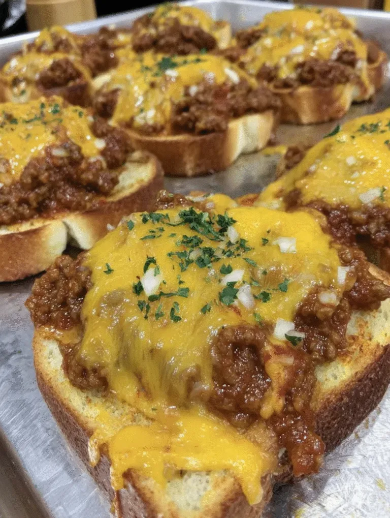 Cheesy Sloppy Joe Garlic Toast