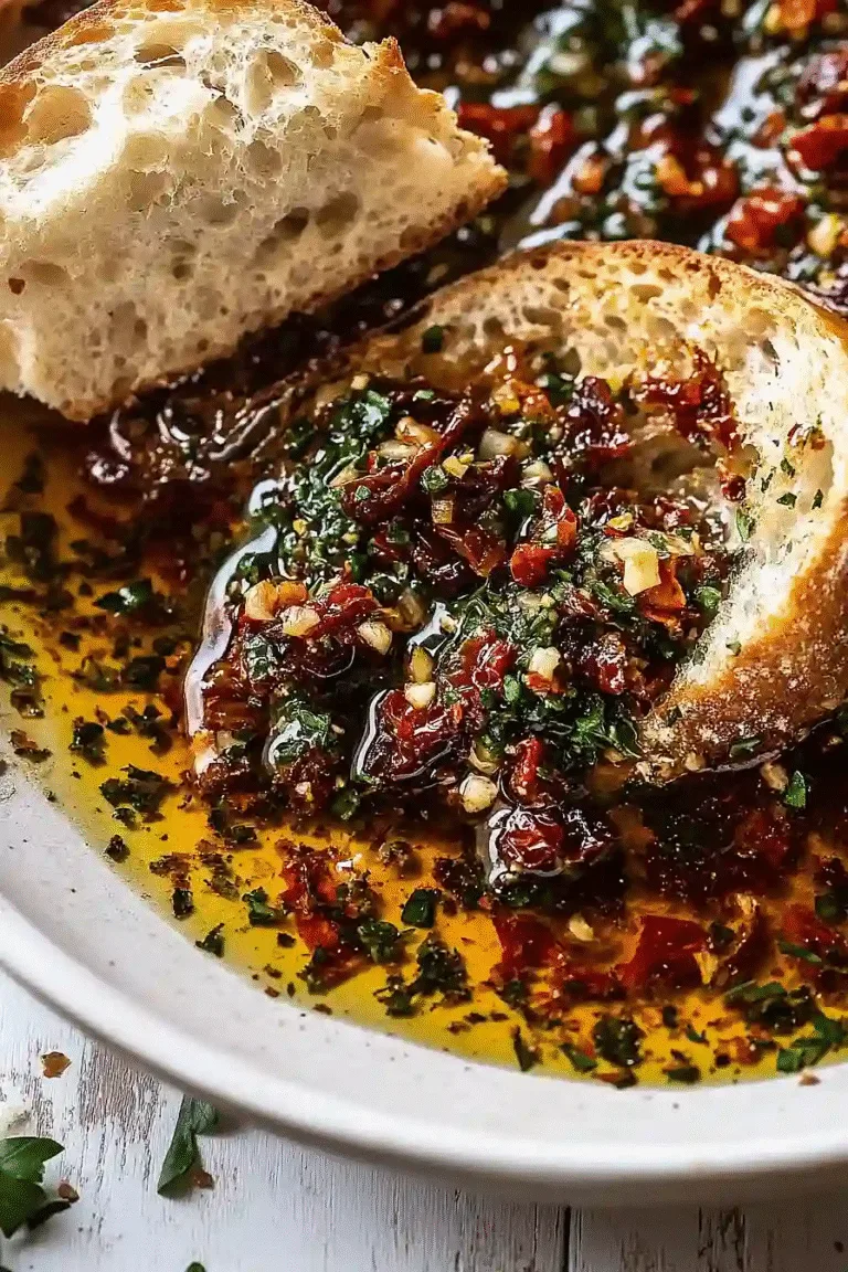 Mediterranean Sun Dried Tomato Garlic Olive Oil Dip