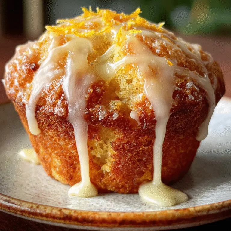 Fluffy Orange Muffins with Creamy Glaze