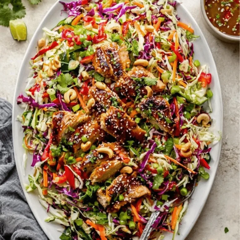 Sesame Chicken Cabbage Crunch Salad
