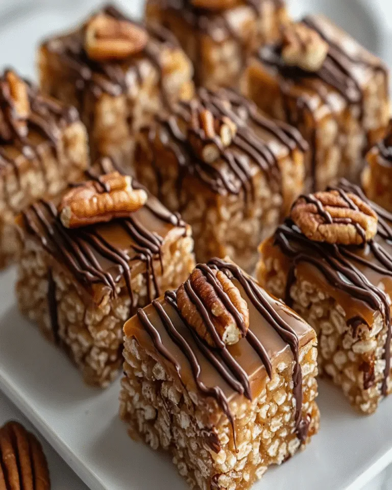 Caramel Turtle Rice Krispie Treats