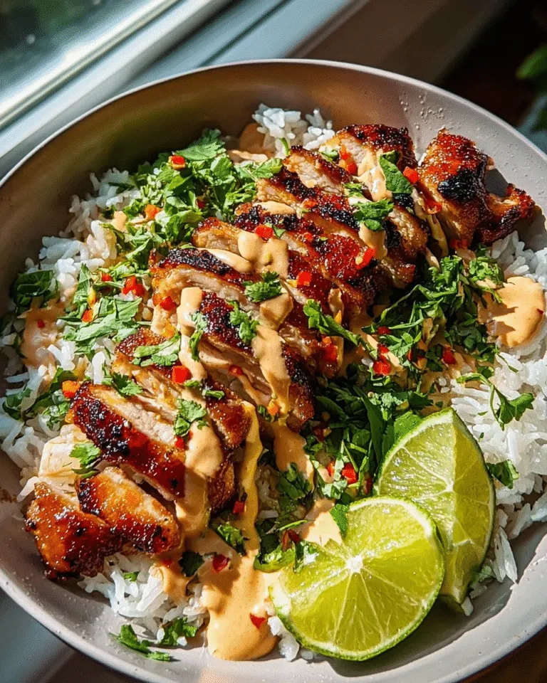 Sweet Chili Chicken Bowl with Coconut Lime Drizzle