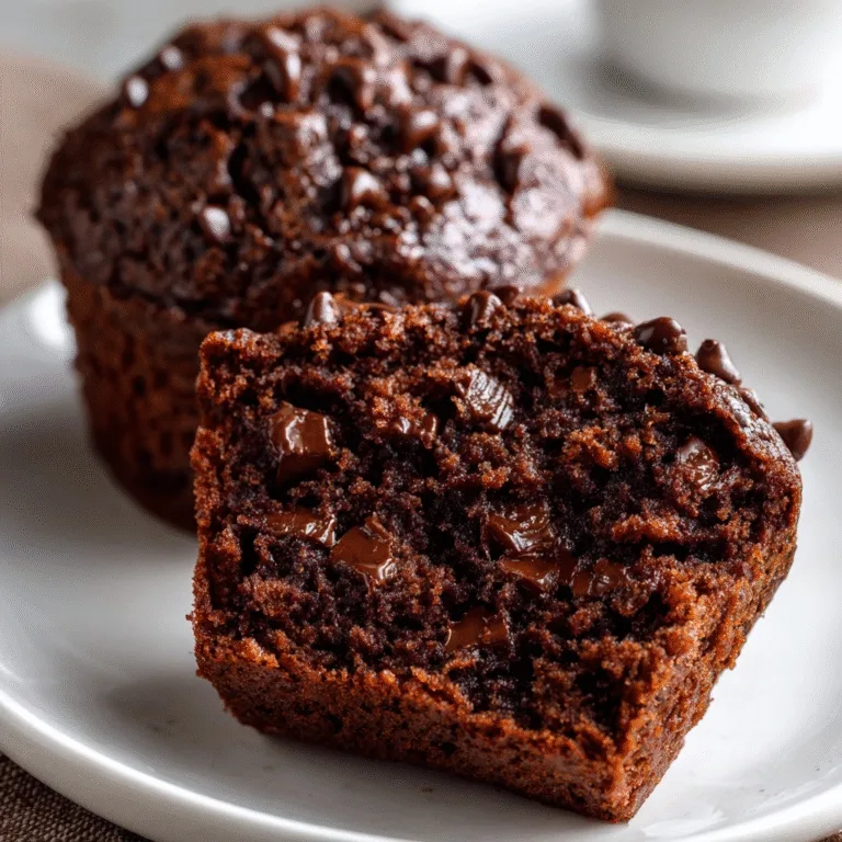 Double Chocolate Protein Muffins