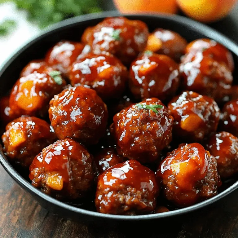 Whiskey Peach BBQ Meatballs