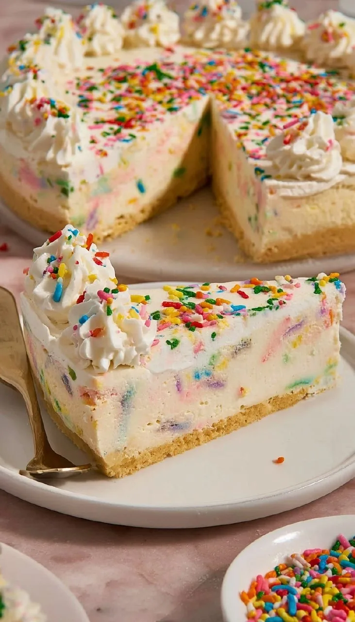 No-Bake Funfetti Cheesecake