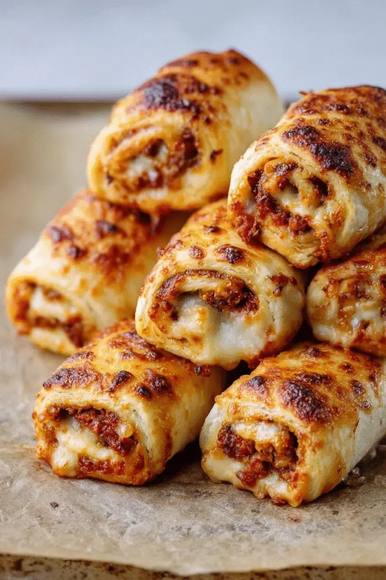Oven Baked 5-Ingredient Beef Pizza Roll Ups