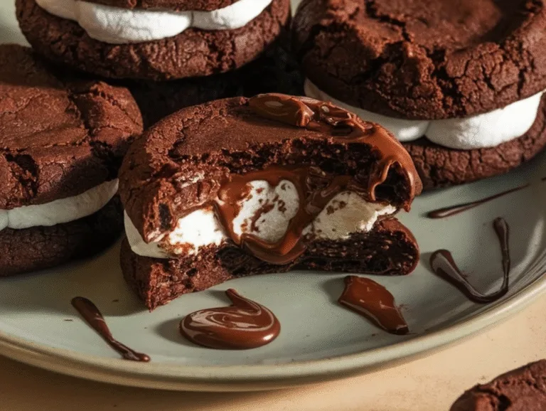 Marshmallow and Nutella Stuffed Chocolate Cookies