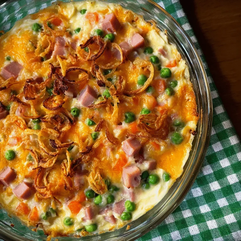 Cheesy Ham Mashed Potato Casserole