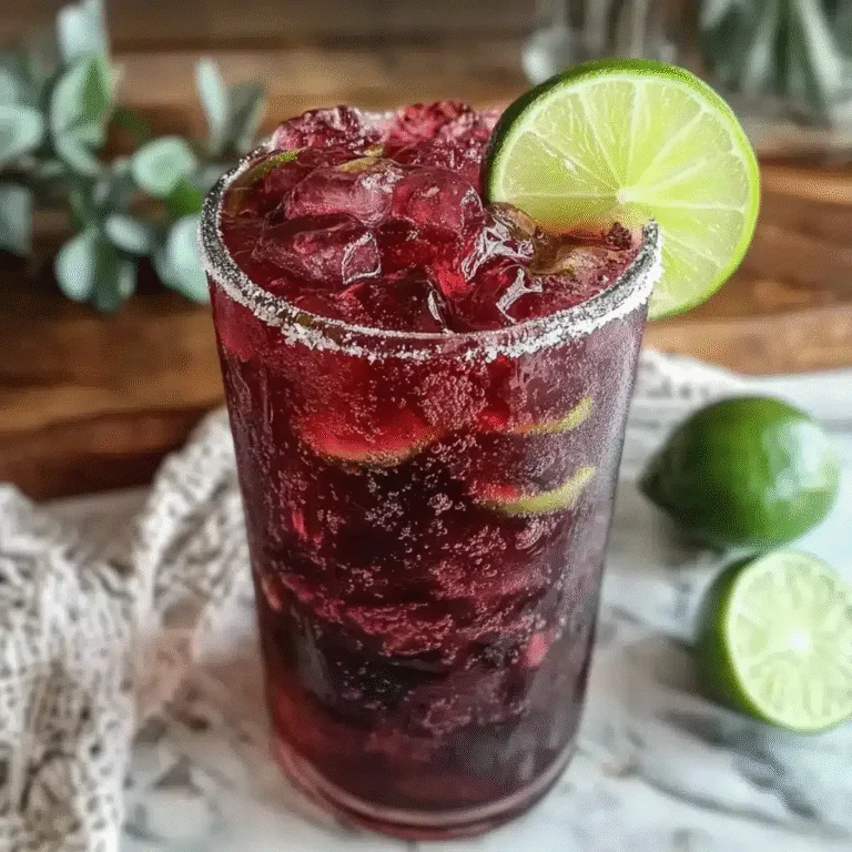Refreshing Hibiscus Ginger Iced Tea with Lime Wheels