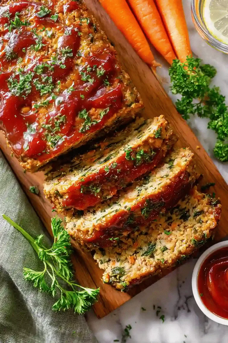 Ground Chicken Meatloaf with Spinach
