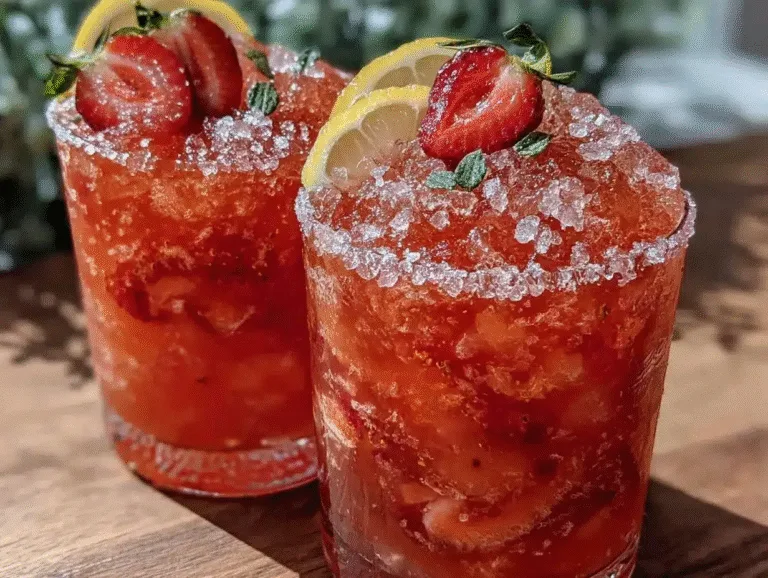 Refreshing Strawberry Lemonade Vodka Slushies
