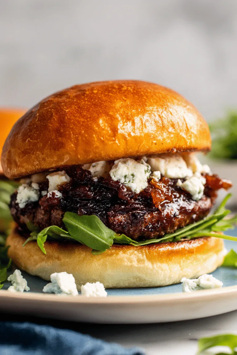 Mouthwatering Smash Burger with Bacon Onion Jam