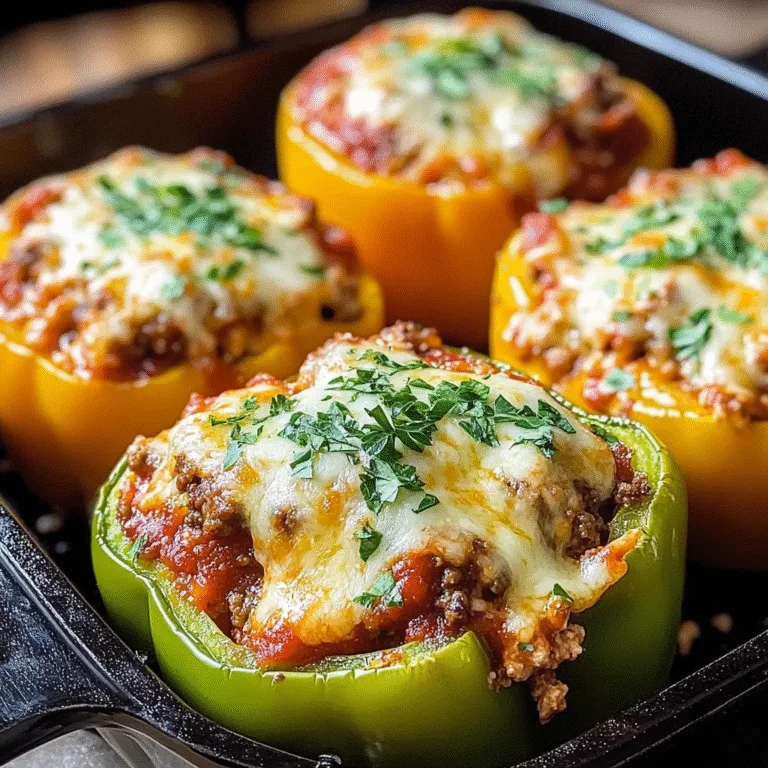 Keto Lasagna Stuffed Peppers