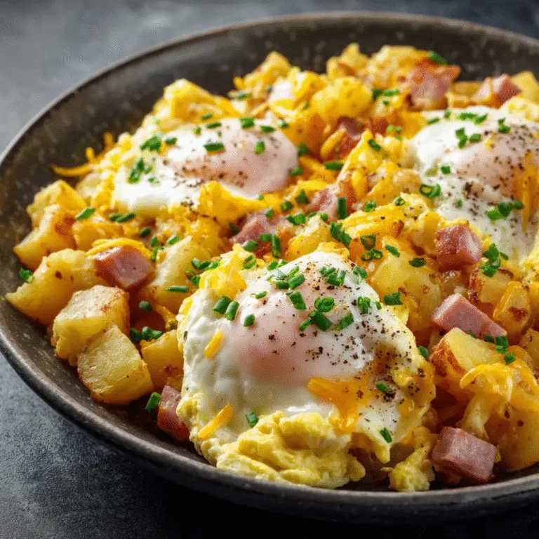 Cheesy Potato Egg Scramble