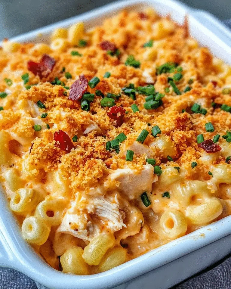 Buffalo Chicken Mac and Cheese Crunch Bake