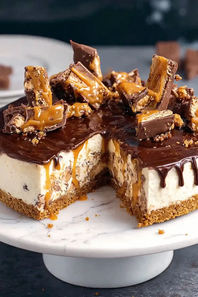 Best No Bake Twix Cheesecake