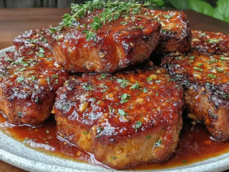 Easy Sticky Honey Garlic Glazed Pork Chops
