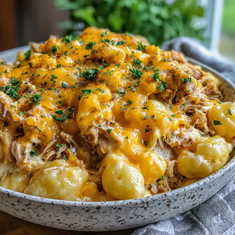 Slow Cooker BBQ Pulled Chicken Mac & Cheese