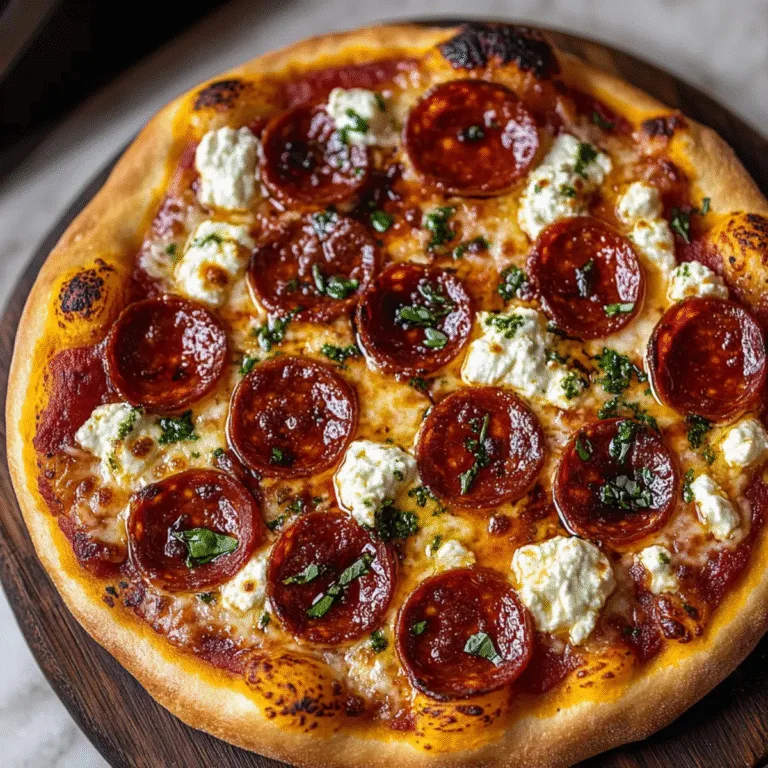 Irresistible Hot Honey Pepperoni Pizza with Creamy Ricotta