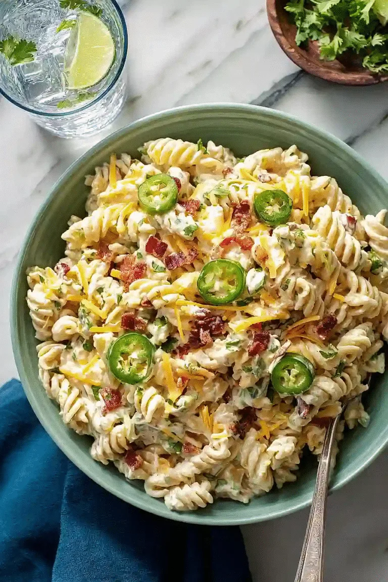 Simple Jalapeño Popper Pasta Salad