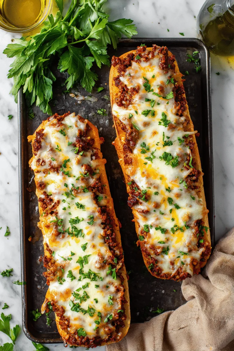 Cheesy Garlic Bread Sloppy Joes