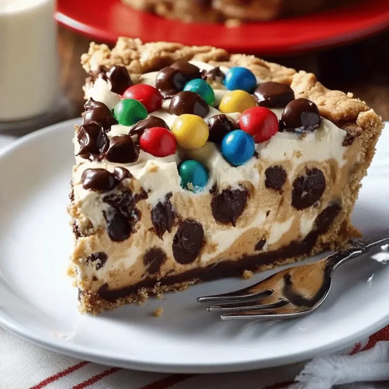 Indulgent Monster Cookie Peanut Butter Cheesecake Pie