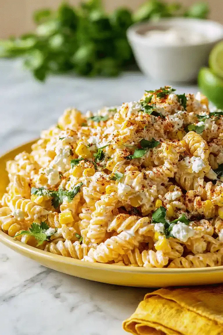 Tasty Elote Pasta Salad with Greek Yogurt
