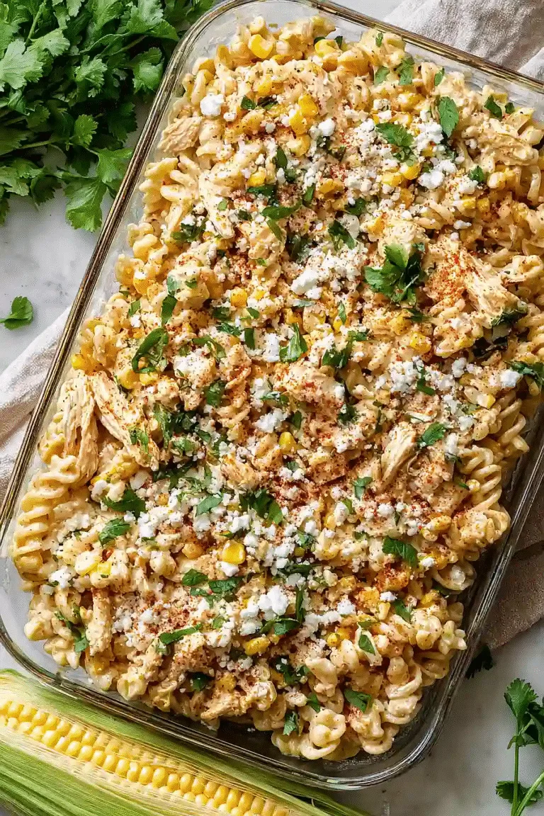 Spicy Elote Pasta Salad with Chicken