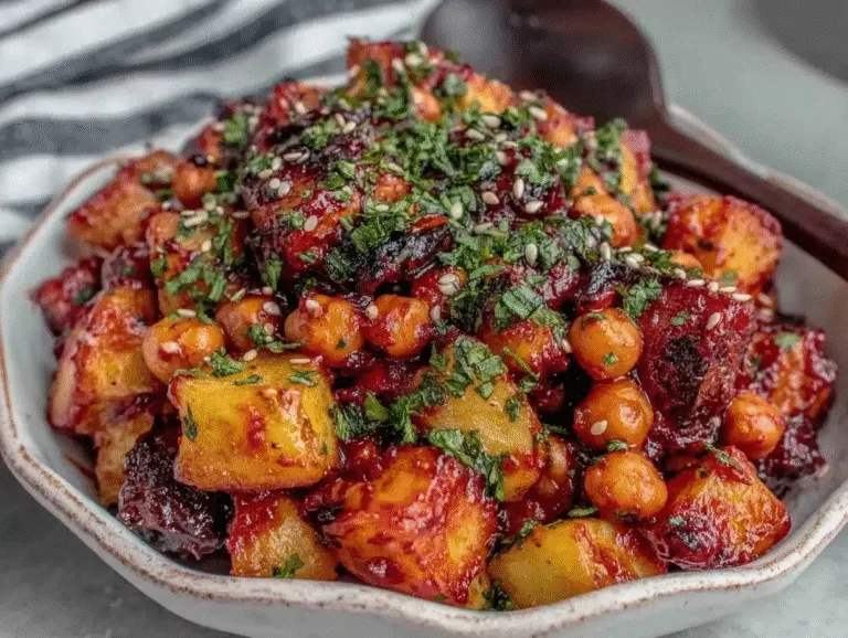 Crispy Gochujang Potato Chickpea Bowl
