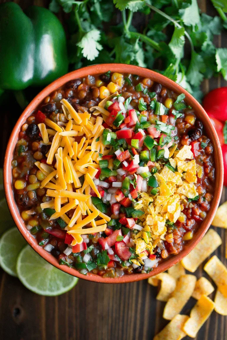 Slow Cooker Lentil Taco Chili