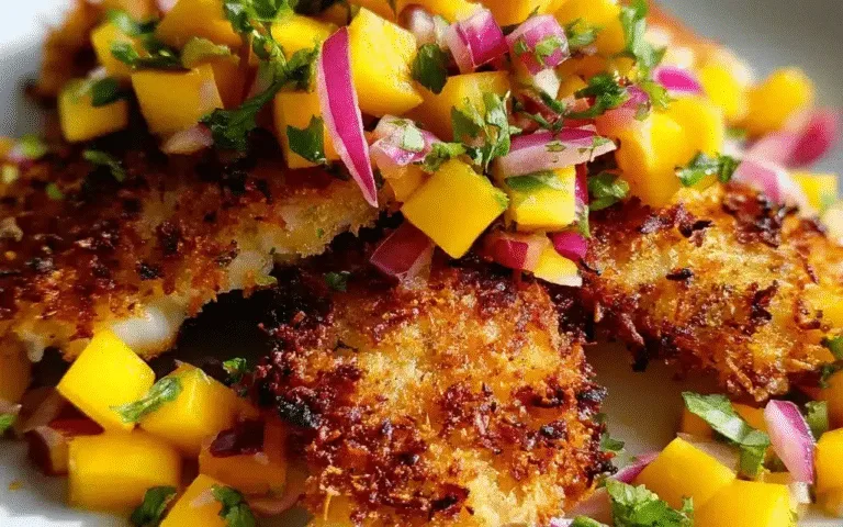 Coconut Crusted Fish with Mango Salsa