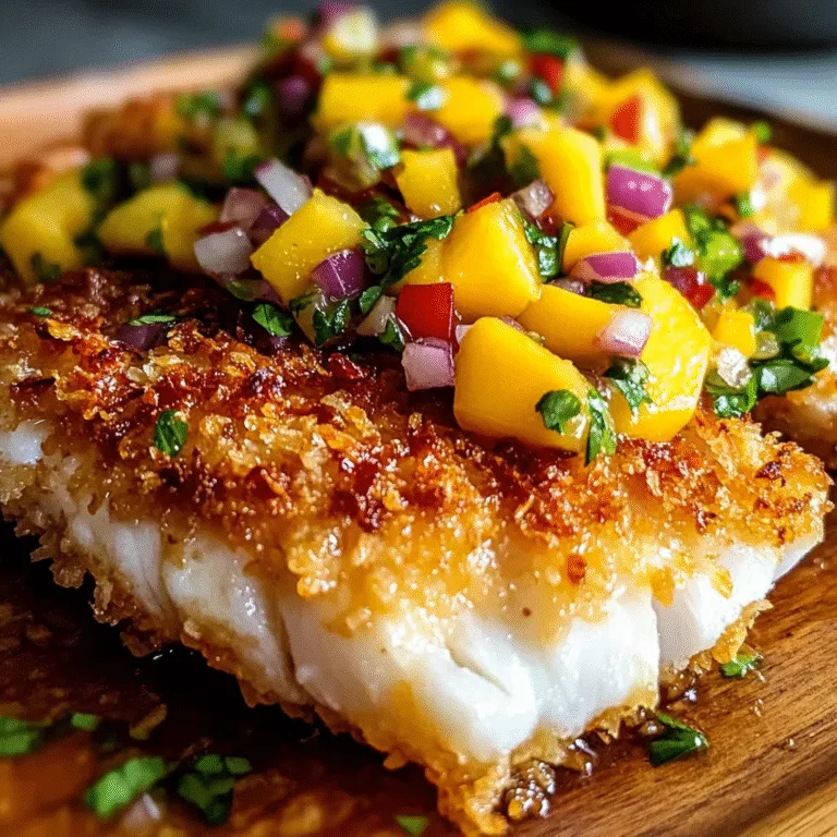 Coconut Crusted Fish With Mango Salsa