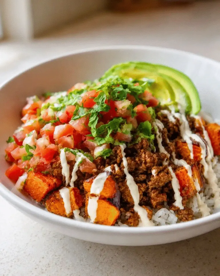 Sweet Potato Taco Bowl With Savory Ground Beef