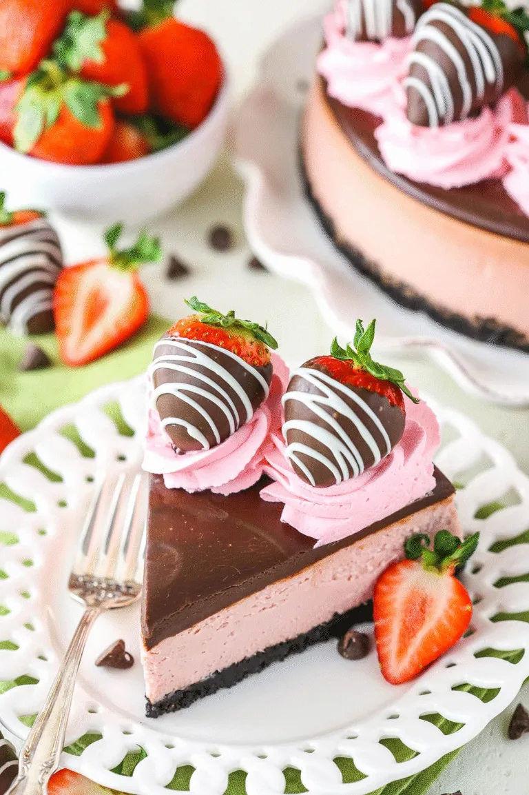 Chocolate Covered Strawberry Cheesecake