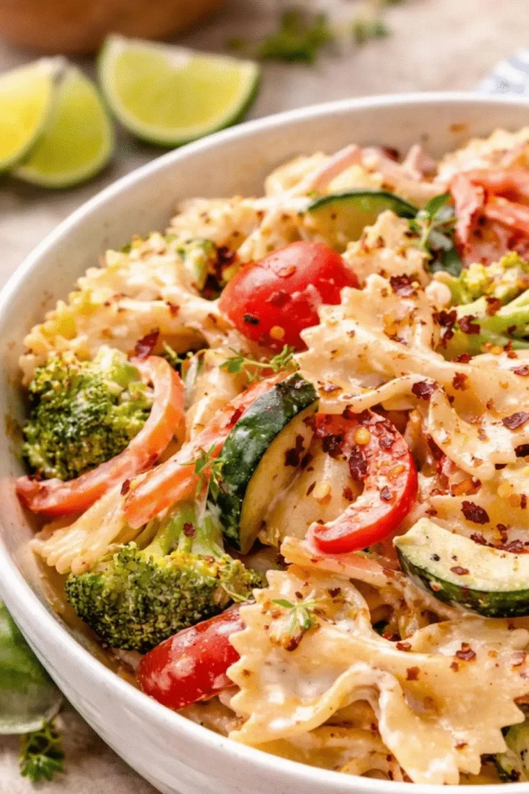 Slow Cooker Vegan Pasta Primavera