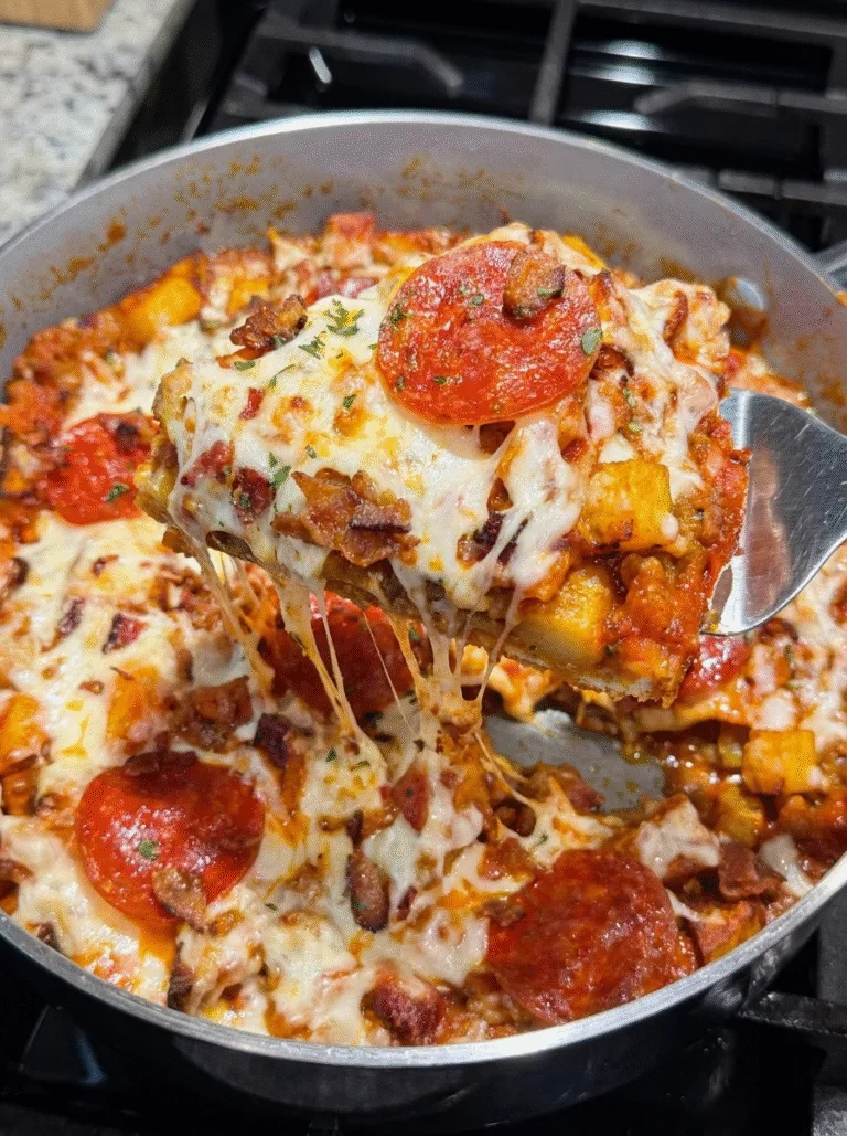 Cheesy Pizza Potato Skillet