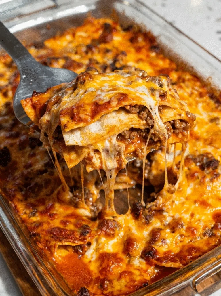 Lazy Enchiladas Ground Beef Casserole