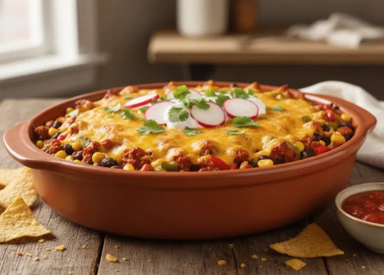 Cheesy Vegetarian Taco Casserole